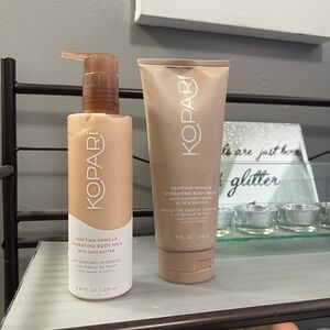 Kopari TAHITIAN VANILLA BODY MILK LOTION 8.45 oz  set BODY WASH 9oz  full size